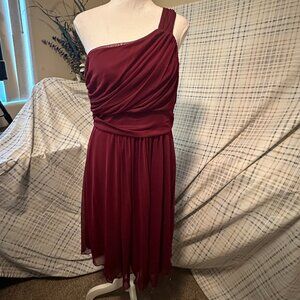 Eggplant One-Shoulder Dress